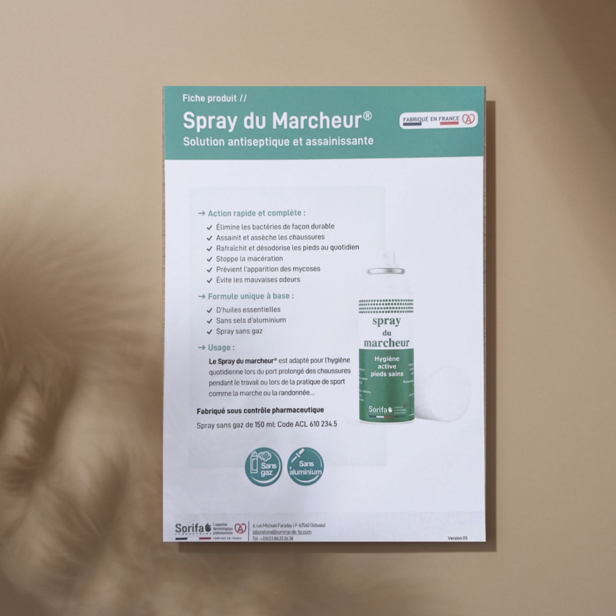 10 flyers Spray du marcheur - Fiche produit My Podologie 