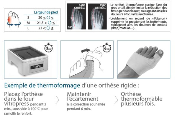 Lot de 3 orthèses correctives Hallux valgus rigide de nuit - EPITACT