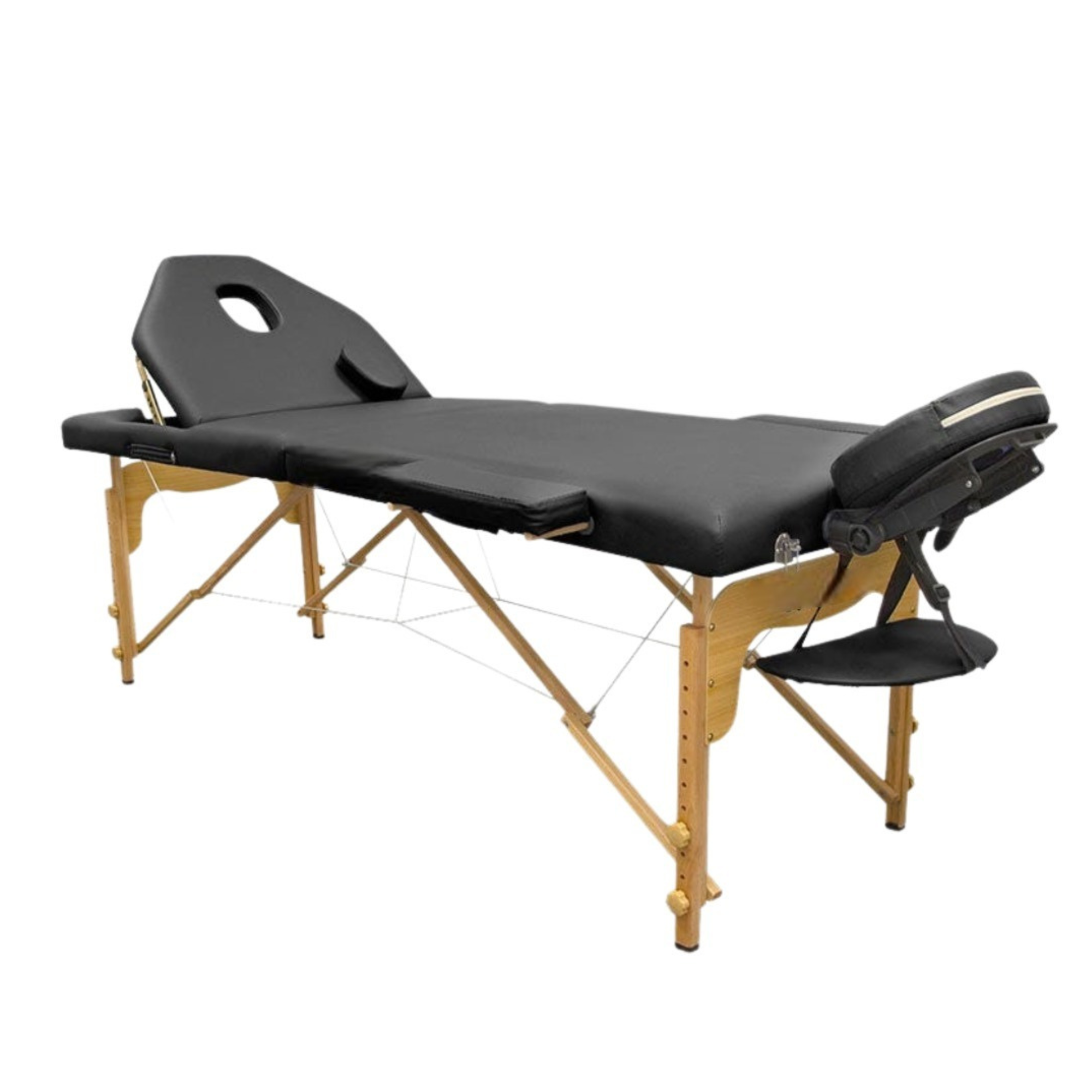 Table de massage pliante en bois 186 x 66 cm avec dossier inclinable - 6 coloris