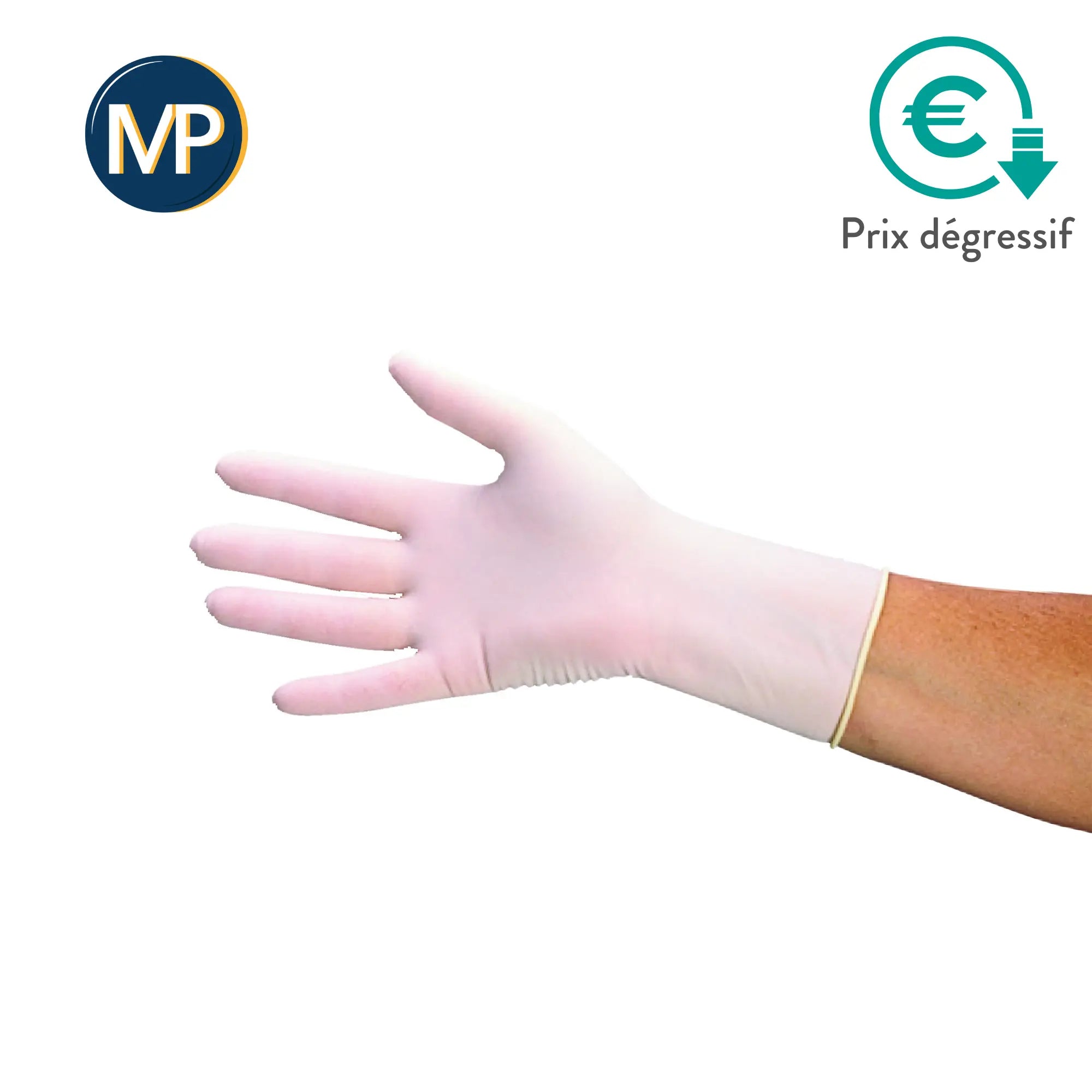 Examination gloves - Latex - Pre-powdered - Ambidextrous - Box of 100 - My Podologie